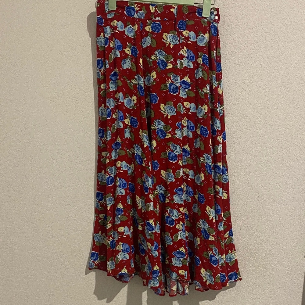 Floral Red Skirt